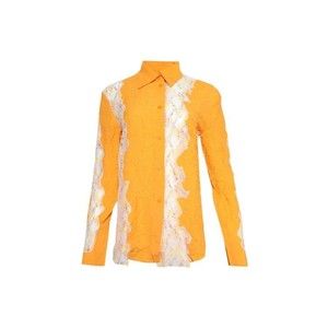 Christopher Esber Crimped Lace Shirt Orange - NWT
